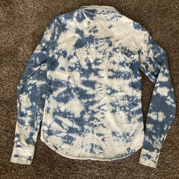 American Eagle Outfitters Blue and White Denim Shirt - Picture 7 of 7